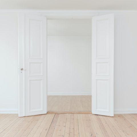 minimalist photography of open door